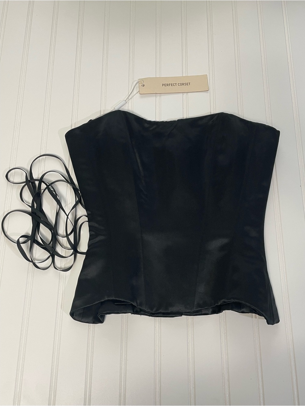 Perfect Corset NY Black Satin Corset Small S